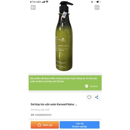 Gel bóp tóc uốn xoăn Karseell Naturally Curly  500ml