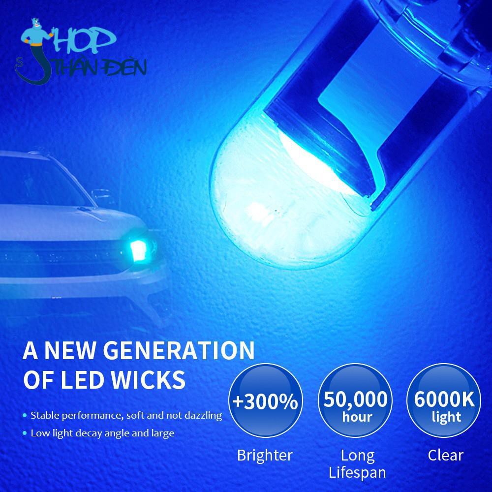 DVISUV 01 bóng LED T10 sáng tốt ĐÚC KÍNH như zin lắp mặt đồng hồ, demi, xi nhan xe máy, ô tô DC 12v