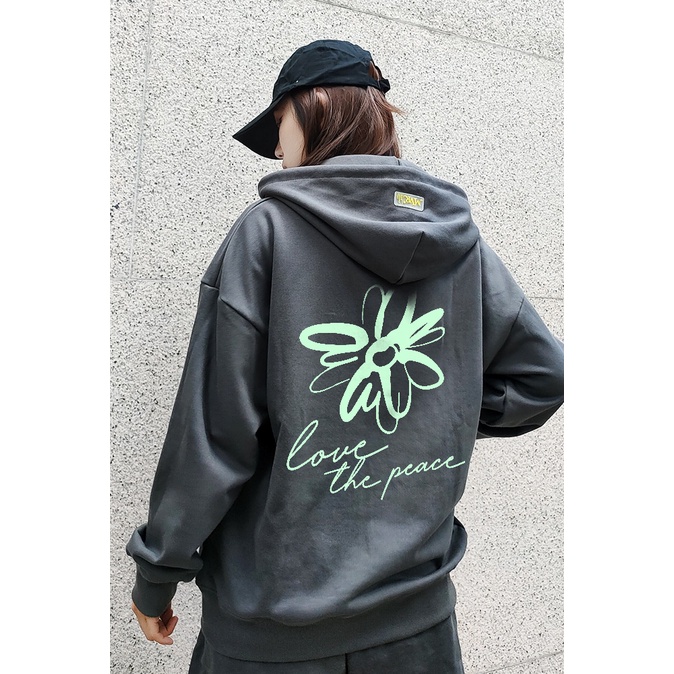 Áo khoác DẠ QUANG hoodie khóa kéo zip in hoa cúc phát sáng trong đêm LocalBrand MVR MVR25022109