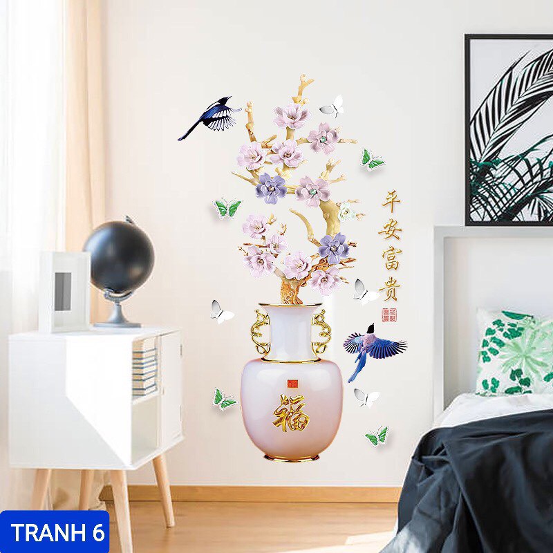 [12 Mẫu] Tranh Hoa 3D Dán Tường, Decor Nhà Cửa, Đẹp Như Tranh Vẽ