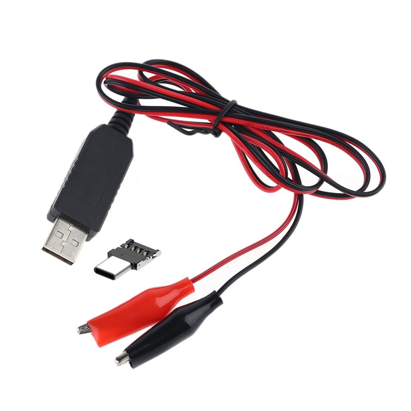 Dây cáp khử pin AA AAA size C D chuyển đổi Type C USB sang 1.5V 3V 4.5V 6V 9V 12V