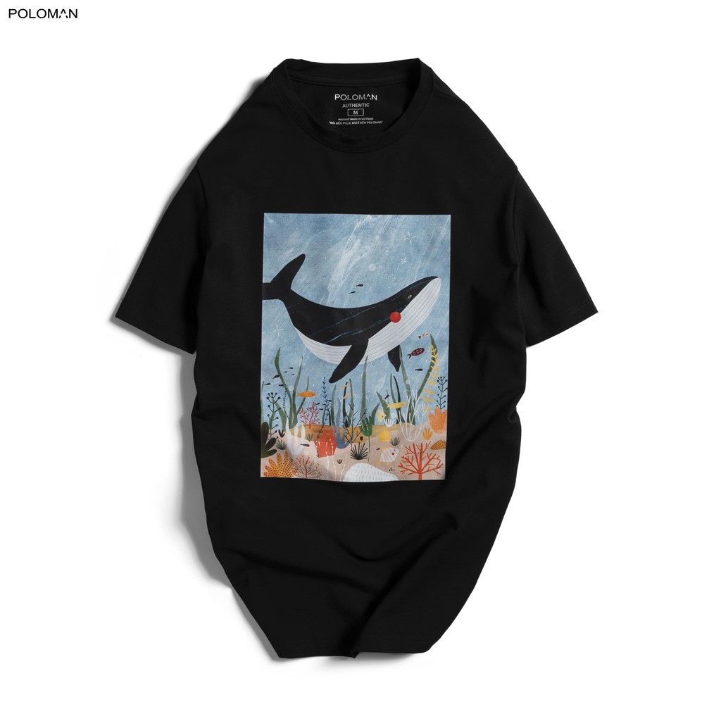 Áo thun nam cổ tròn WHALE in họa tiết  vải cá sấu Cotton xuất xịn,chuẩn form,trẻ trung, năng động - POLOMAN | BigBuy360 - bigbuy360.vn