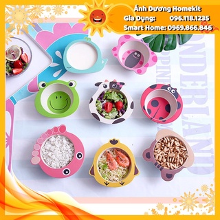 Tặng muỗng - Bát ăn bột trẻ em hoạt hình vui nhộn anhduonghomekit