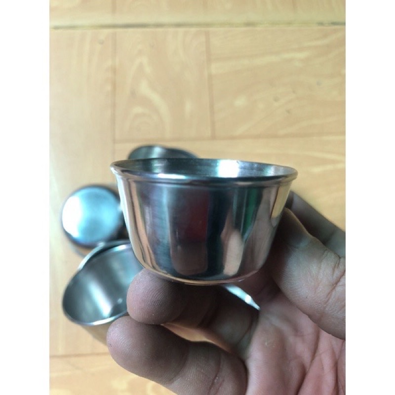 5 khuôn bánh bò inox tròn, ,có thể đổ khuôn rau cau, thạch…
