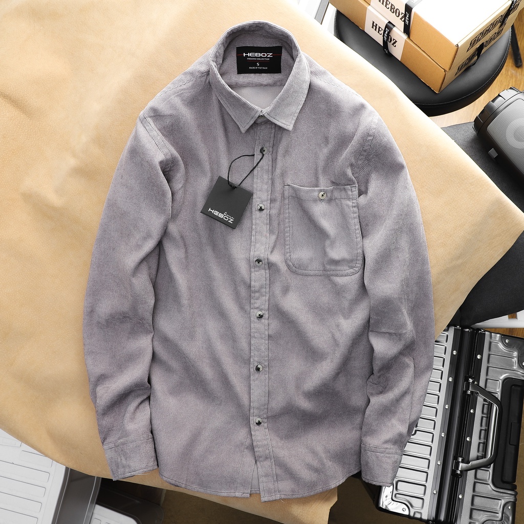 Áo sơ mi nam dài tay limit HEBOZ form slim fit, 5 màu basic - 00001173