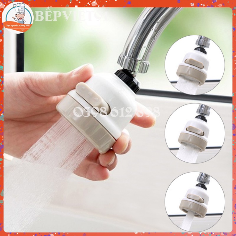 Đầu Vòi Nối Nước Rửa Bát Tăng Áp Có 3 Chế Độ Xả Nước -  Xoay 360 Độ