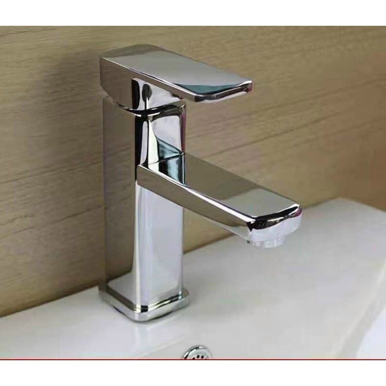 Vòi lavabo, Vòi chậu rửa mặt nóng lạnh vuông cao cấp (tặng đôi dây cấp inox cực xịn)