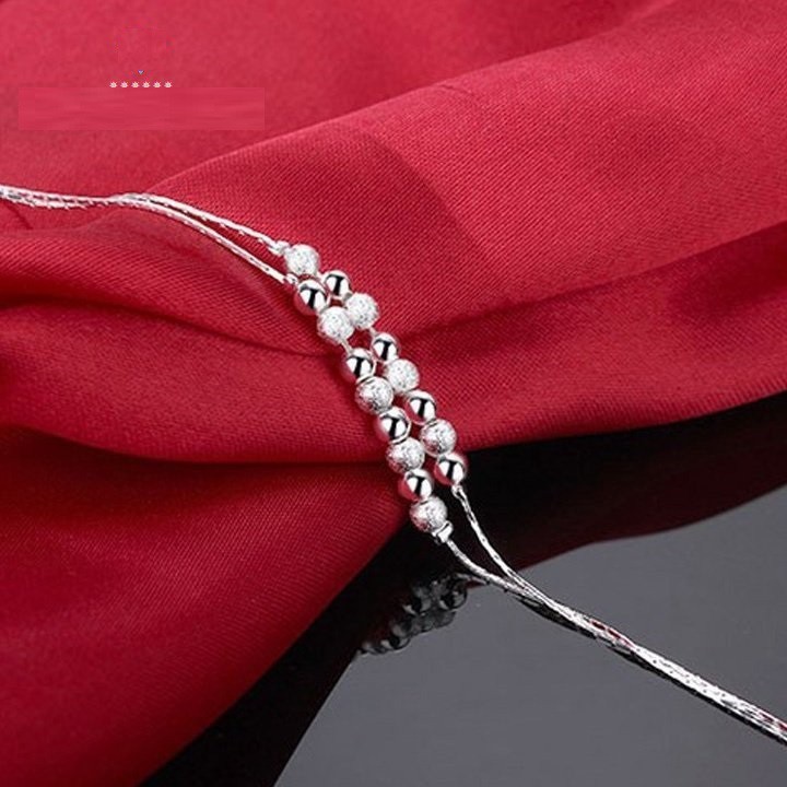 Lắc chân dây bi đôi S925 xinh xắn Hàn Quốc BM88 | BigBuy360 - bigbuy360.vn