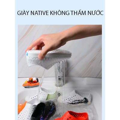 giày nhựa họa tiết lông vũ chim dành cho nam nữ  tặng thêm 2 sticker