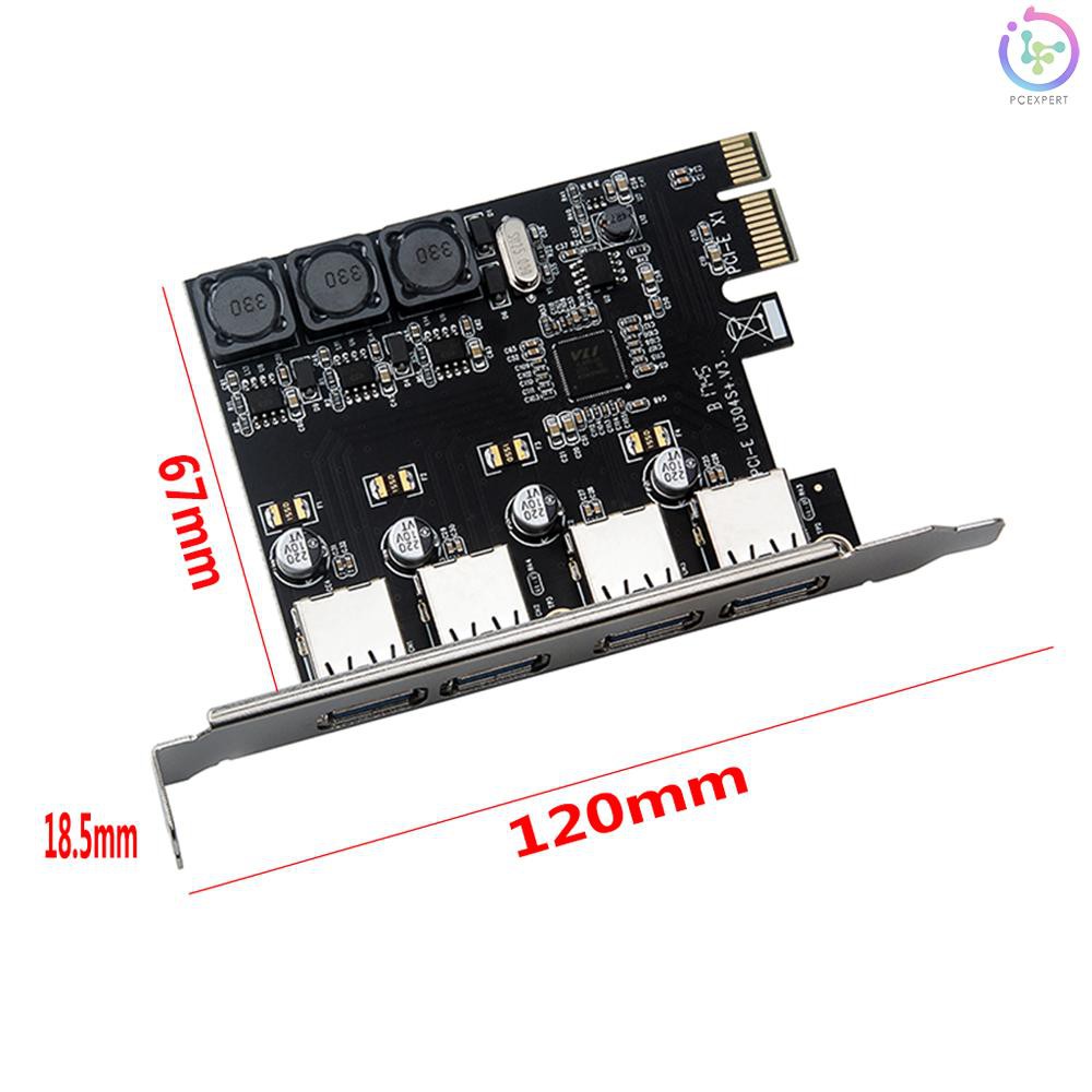 PCER♥Four Ports USB 3.0 Super Fast 5Gbps PCI-E Expansion Card PCI Express Adapter Converter Card 6A