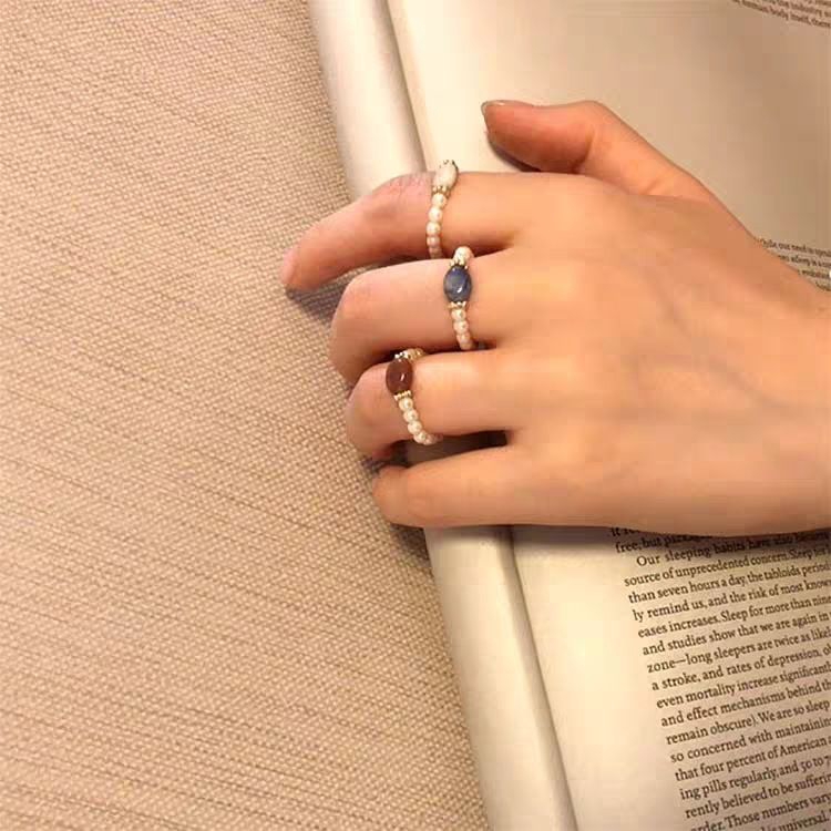 Nhẫn kết ngọc trai phong cách retro cho nữ