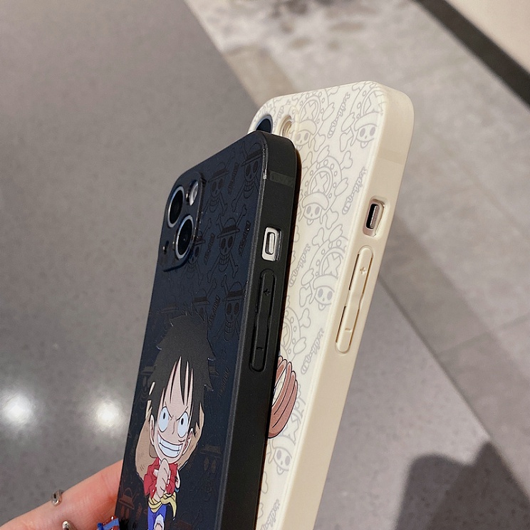 Xiaomi Mi 11 Lite Redmi 9T 9C 9A Note 10 10S 9 9S 8 7 Pro Cute Shading One Piece Luffy Shockproof Fine Hole Phone Case  DY 25