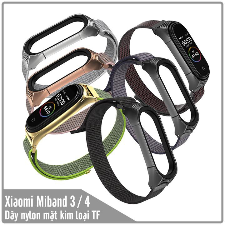 Dây thay thế TF Nylon mặt kim loại Mijobs cho Xiaomi Miband 3 / 4