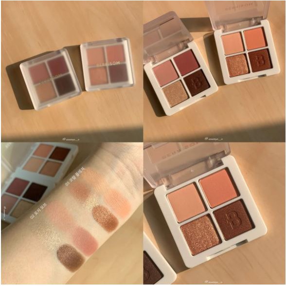 Bảng Phấn Mắt 4 Ô Màu Lấp Lánh Berrisom Real Me Eye Palette 6.7g