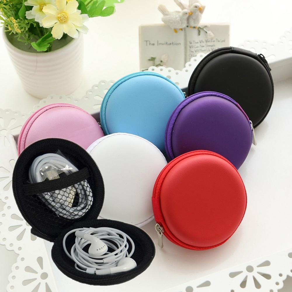 Hộp Tròn Đựng Dây Cáp Sạc / Tai Nghe Có Khóa Kéo Tiện Dụng