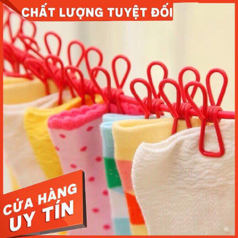 [XẢ KHO+FREE SHIP] Dây phơi đồ thông minh kèm kẹp sắt