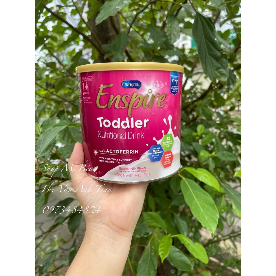 {HÀNG AIR MỸ} Sữa Enspire toddler Nutritional Drink 680g (1Y+) - Hồng, Sữa NON GMO