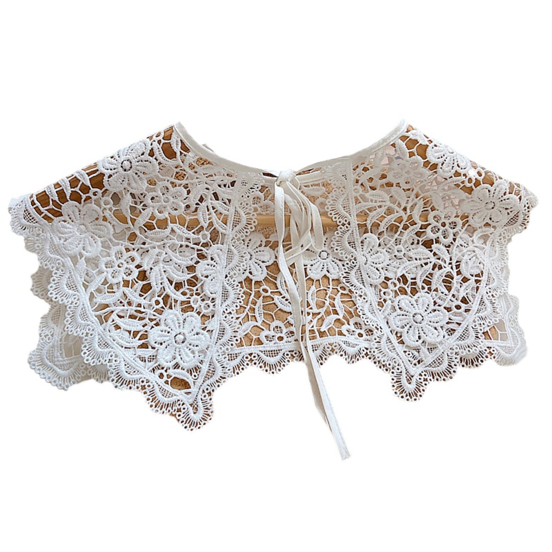 Cổ Áo Ren Rỗng Thêu Họa Tiết Có Thể Tháo Rời Cho Nữ