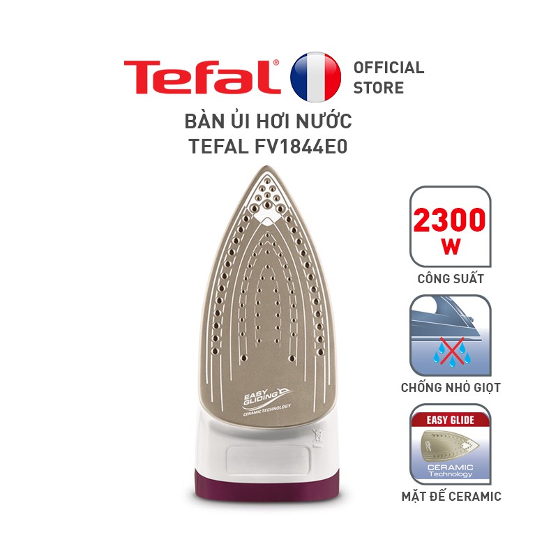 [Mã ELTEFALWL5 giảm 10% đơn 500K] Bàn ủi hơi nước Tefal - FV1844E0