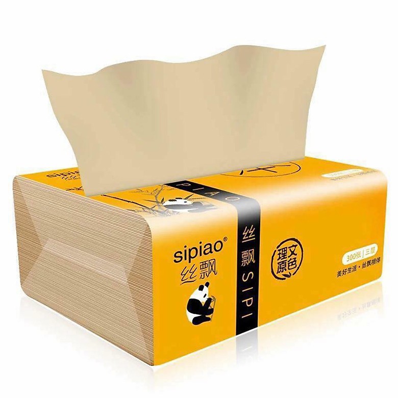 Khăn giấy gấu trúc sipiao ycool cầu vồng 300 tờ/gói