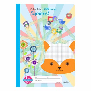 Vở ô ly Klong SchoolLine - 200 trang; Ms 047 - sỉ ib