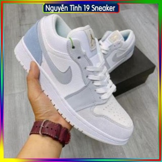 Giày Jordan 1 Low Paris Trắng Xám, JD1 Low Paris Cổ Thấp Gót Xanh Thời Trang Hot Hit 2021