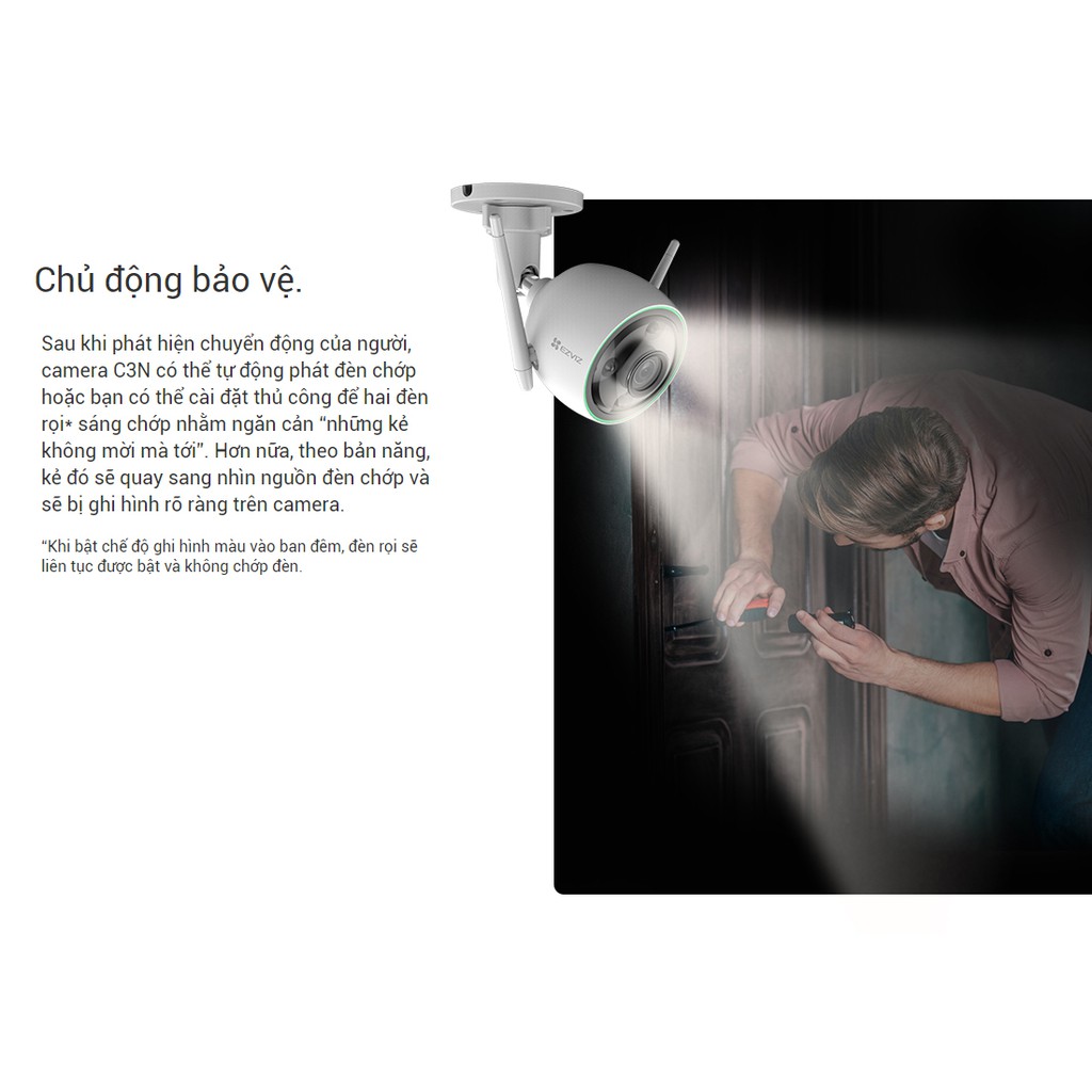 Camera IP Wifi EZVIZ C3N 2.0 Megapixel CS-CV310 Màu ban đêm. Công nghệ AI phát hiện người- Hàng Chính Hãng - BH 24T | BigBuy360 - bigbuy360.vn
