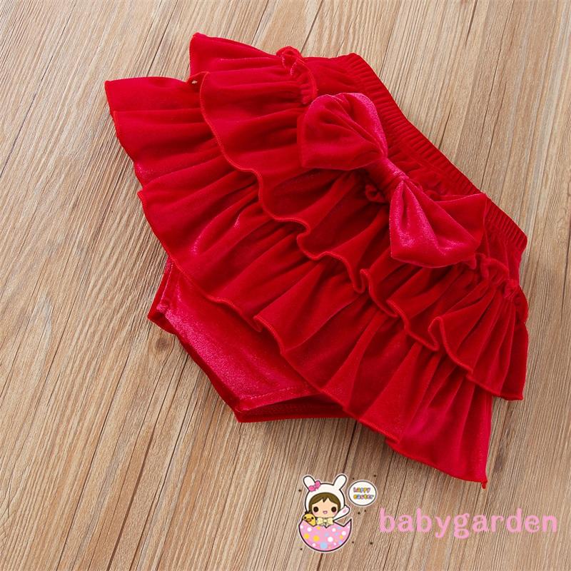 Set áo liền quần cổ tròn dài tay in chữ + quần giả váy màu trơn kèm băng đô phong cách giáng sinh cho bé gái 0-18 tháng