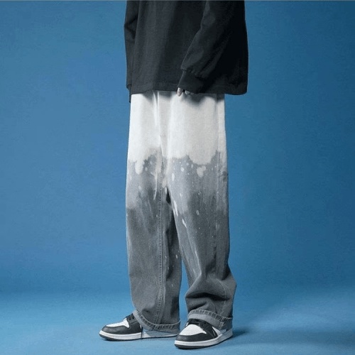 Quần Jean Nhuộm Màu Phong Cách Hip Hop Đường Phố Hàn Quốc Chống Mài Mòn Size S-3XL Thời Trang Cho Nam