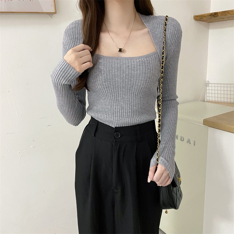 Áo Len Nữ Tay Dài Cổ Chữ U Thời Trang Quyến Rũ