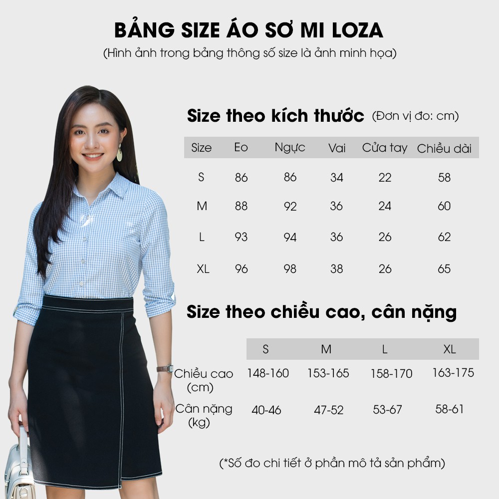 [Mã WAMNK giảm 20% tối đa 50k đơn 99k] Áo sơ mi nữ LOZA kẻ caro tay lửng - PS1025 | BigBuy360 - bigbuy360.vn