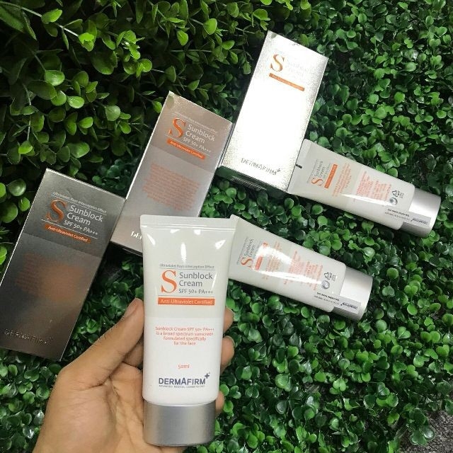 Combo 5 sản phẩm  Kem chống nắng vật lý Dermafirm SunBlock Cream SPF 50+ PA+++ Hàn Quốc