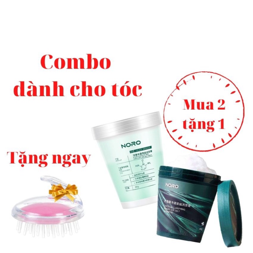 Tẩy tế bào chết da đầu và dầu gội Noro. Combo full đặc biệt dành cho tóc NCDG1