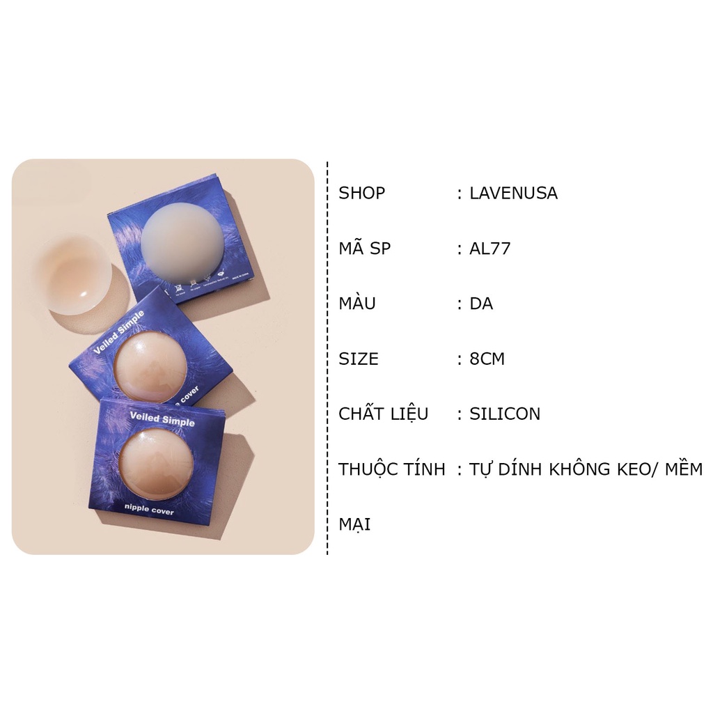 Miếng dán ngực tàng hình tự dính không keo ôm sát set 2 miếng LAVENUSA AL77