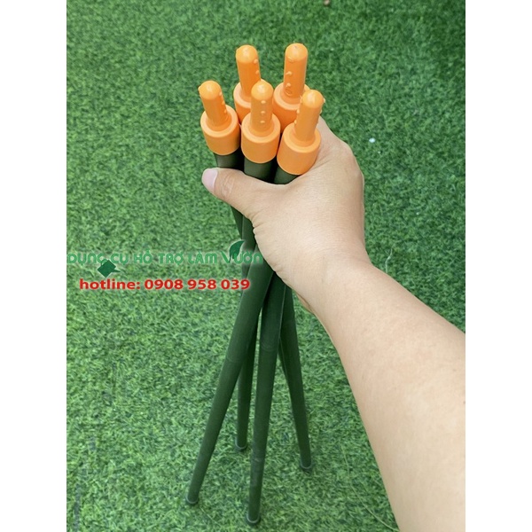 Ống thép đầu nối cam phi 16 dài 90cm set 5 ống - đầu nối màu cam kết nối các ống với nhau