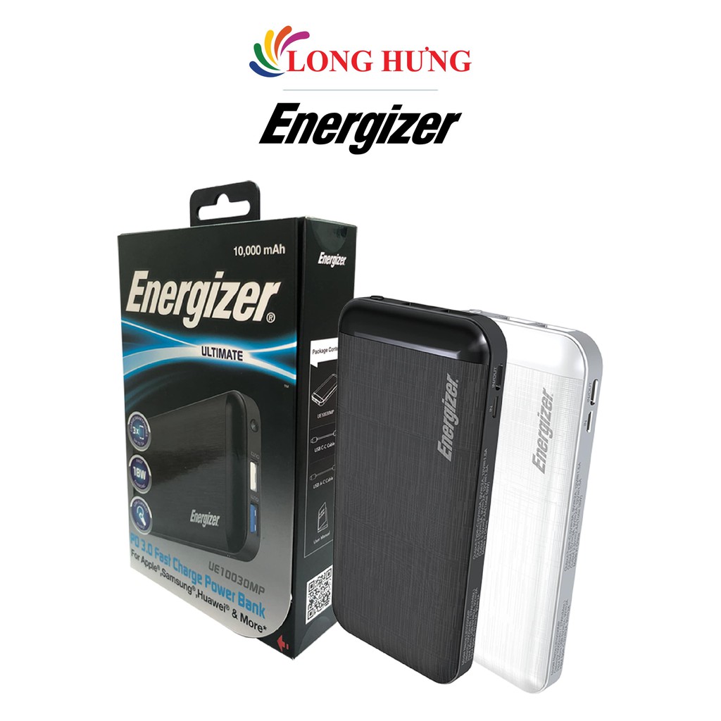 Sạc dự phòng Energizer 10000 mAh UE10030MP - Hàng chính hãng