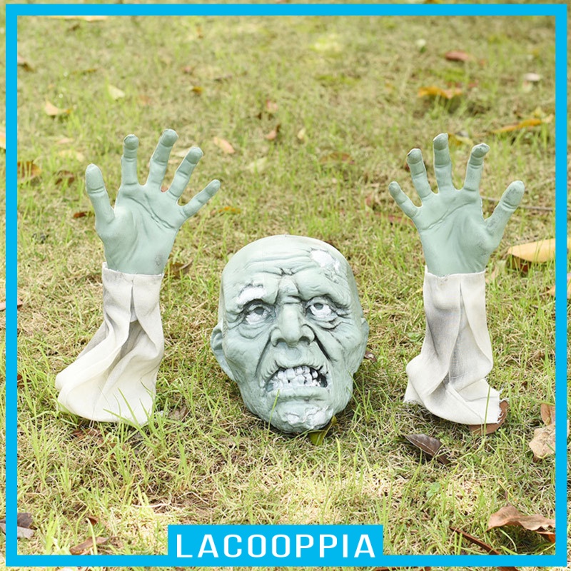 [LACOOPPIA]Horrible Lawn Zombie Decoration Garden Arms Ornament Realistic Spooky Statue