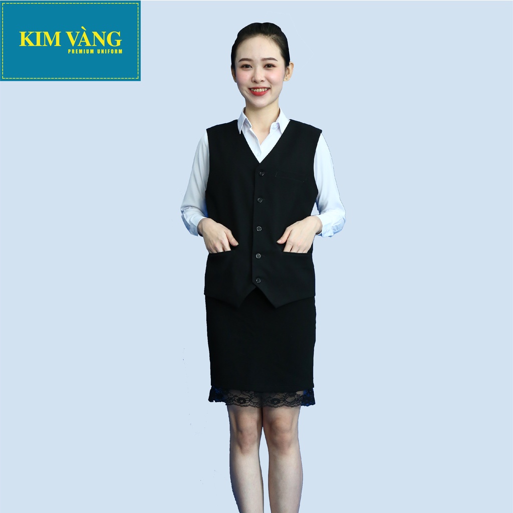 Áo Ghile nam nữ đồng phục pha chế nhà hàng khách sạn chất liệu Cashmere Ý - Màu đen