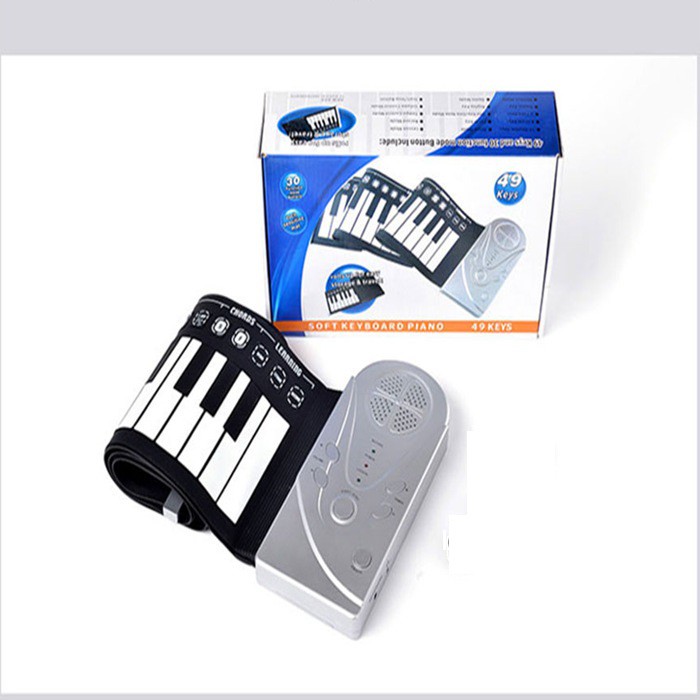 Đàn piano cuộn mang đi tiện lợi, bàn phím mềm dễ chơi 49 phím