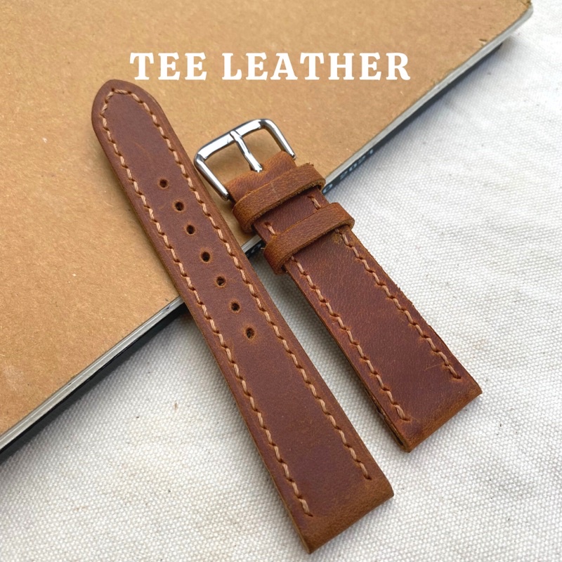 Dây Đeo Đồng Hồ Da Thật-khâu tay thủ công, dây da đồng hồ size 18mm, 20mm, 22mm, 24mm - 2 Lớp TEE LEATHER