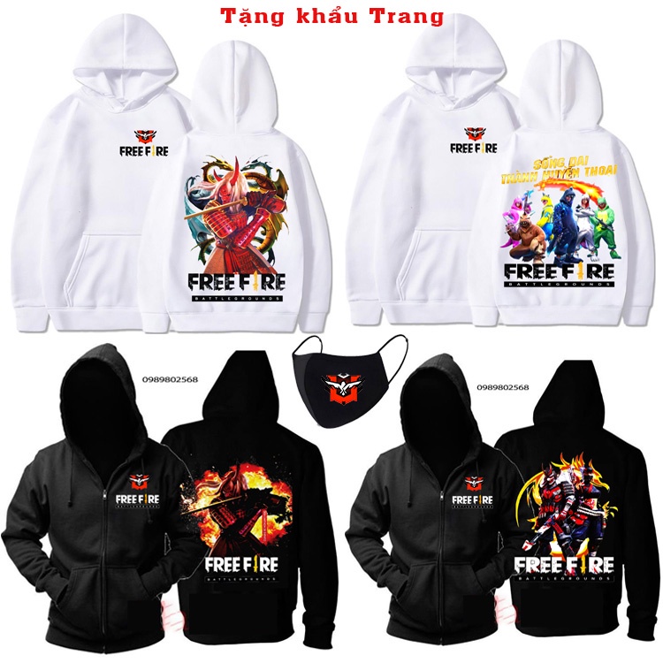 💥XẢ KHO 🎁 BST ÁO HOODIE Free Fire Rank Đại Kiện Tướng - Quỷ Kiếm - Hayato - Khủng Long cực hot 💖