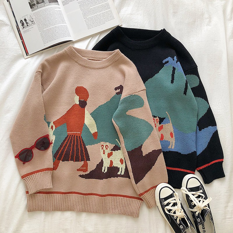 ÁO LEN HÌNH CÔ GÁI