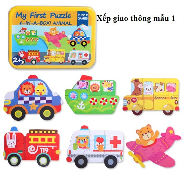 [ BLACKFRIDAY ] ĐỒ CHƠI GHÉP HÌNH MY SIST PUZZLE [HỘP THIẾC 6 TRANH TO] - Hà Nội