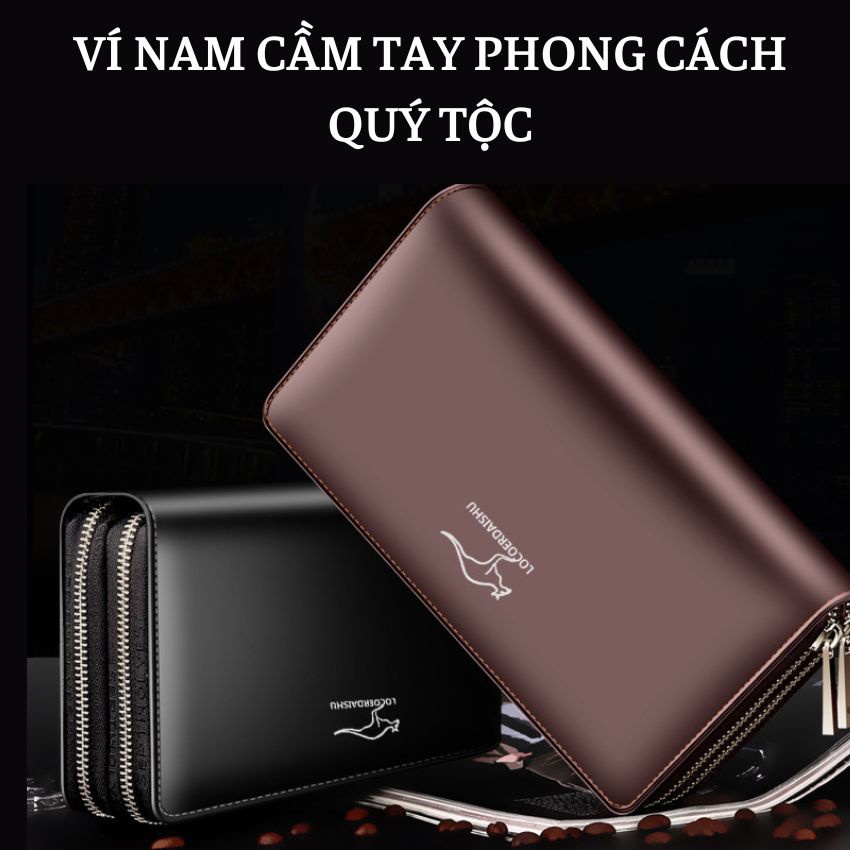Ví Nam Cầm Tay Cao Cấp Nhiều Ngăn Phong Cách Châu Âu Da Simily Ép Nhiệt Không Bong Tróc Da