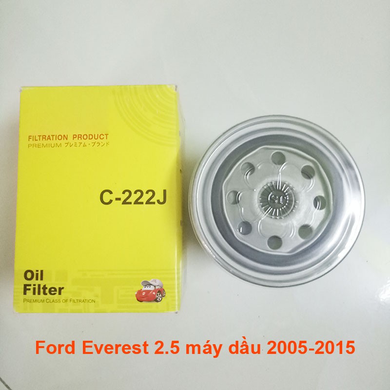 Lọc nhớt C222J JS dùng cho Ford Everest 2.5 máy dầu 2005, 2006, 2007, 2008, 2009, 2010, 2011, 2012, 2013, 2014, 2015