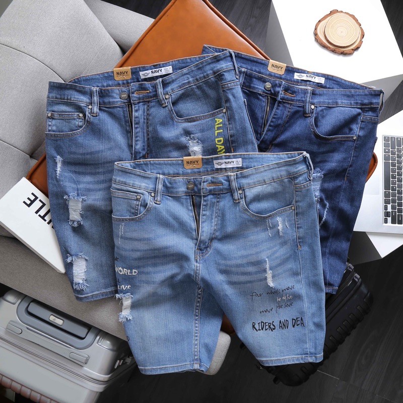 [BIG SIZE 120kg] Quần Short Jean Nam big size xuất khẩu - co giãn