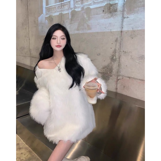 Áo lông nữ dài tay hàng Quảng Châu cao cấp đầu mùa đông phong cách sang trọng khí chất ngọt ngào
