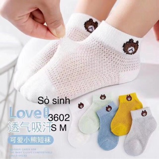 Sét 5 đôi tất lưới gấu cho bé S/ M