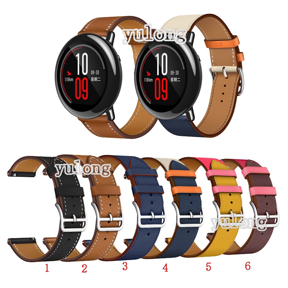 22mm Dây đeo bằng da cho đồng hồ thông minh Huami Amazfit Pace