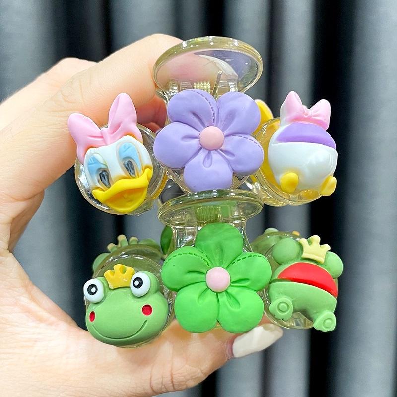 PVN50819 Kẹp tóc càng cua trong suốt đính gấu, hoạt hình nhiều mẫu đáng yêu Giá Rẻ